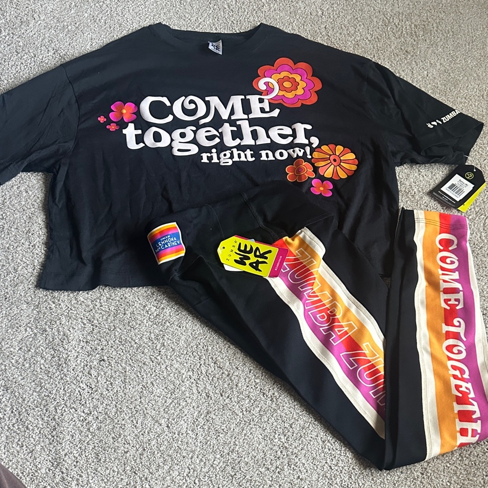 Zumba Fitness Black Tee with Floral Print